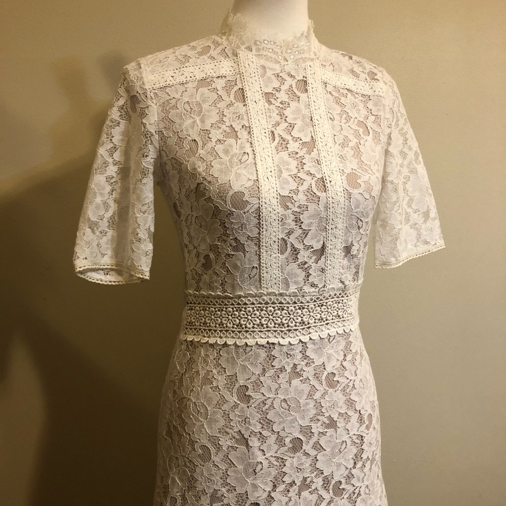 Filly Flair White Lace Flirty Feminine Dress - Picture 16 of 16